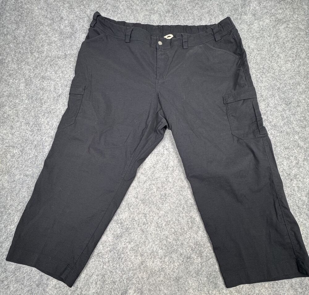 Duluth Trading Co Women's Dry on the Fly Improved Capri Cargo Pants Black Sz 26